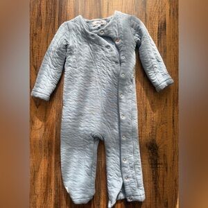 Soft Blue Quilted Kids Footie